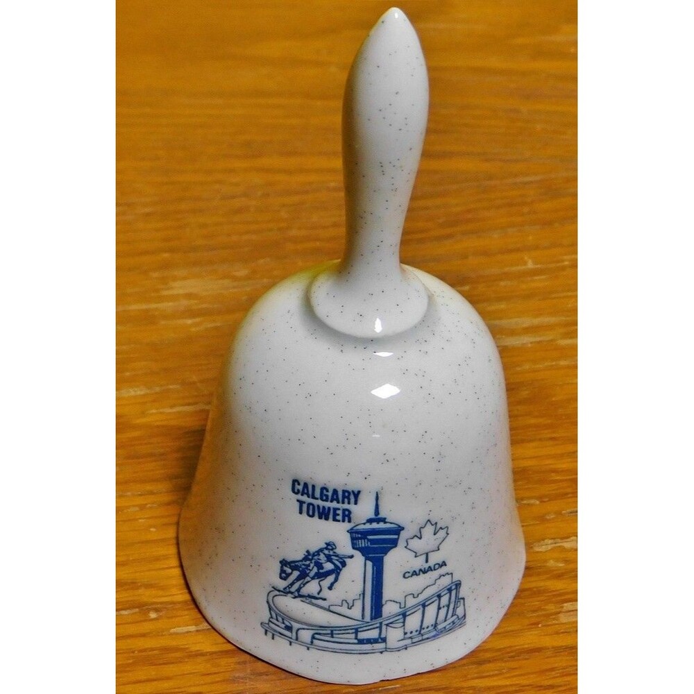 Vintage Ceramic Porcelain Souvenir Bell from the Calgary Tower in Canada